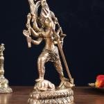 Pure Brass Mahishasur Mardini Durga Idol 8" | Intricate Craftsmanship | Victory of Good Over Evil | Timeless Sacred Piece | Home Temple Decor